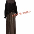 アシンメトリースウェットトップス×ダスティレザーロングスカート