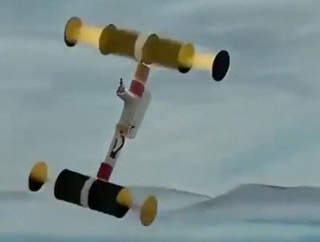 翼の代わりに回転する円筒を付けた模型飛行機「スター・ウォーズに出てきそう」【海外の反応】
