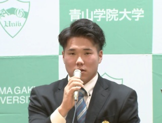 DeNAドラ1小田康一郎内野手が記者会見「新人王、そして首位打者、三冠王を総なめできるような打者になりたい」