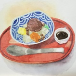 『【水彩画】あんみつのイラスト』の画像