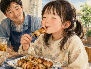 娘が焼き鳥好きみたいだから買って帰ったんだが、パパが作った焼き鳥のほうが美味しかったと