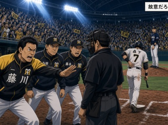 【動画】藤川監督ブチギレは当然すぎる！森下の背中に死球でベンチ飛び出し「故意だろ」東京ドーム騒然…連日当てられ続ける阪神の本当の怒り