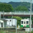 今朝の只見線　会津坂下駅　キハ110系（キハ40系カラー）・キハE120系