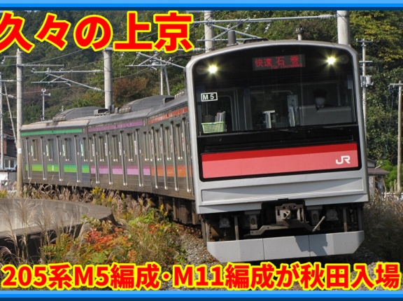 【久々の上京】仙石線205系M5編成･M11編成が秋田総合車両センターに入場