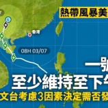 『台風10号メイサークが発生、シグナルNo.1は夕方まで継続』の画像