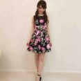 ☆Sale70％OFF★ロマンスドールワンピ★メリーベルローズ柄黒×ローズ、40サイズが残り1枚☆