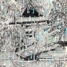 2026年第171回は、　俄雨　長谷寺　奈良　6月23日描く