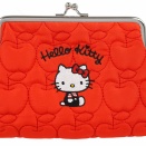 リンネル 2026年 3月号増刊 《付録》 HELLO KITTY リンゴ柄のキルティング！刺しゅう入りがま口ポーチ