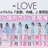 『[イコラブ] ＝LOVE 1stアルバム『全部、内緒。』オンライン個別サイン会 第二次受付（本日の12時迄）メンバーツイートまとめ』の画像