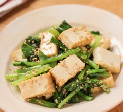 小松菜と厚揚げの香味だれ和え【#簡単 #時短 #レンジ #クレハタイアップ #PR】