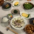 豚と茄子の冷しゃぶとかの夜ごはん