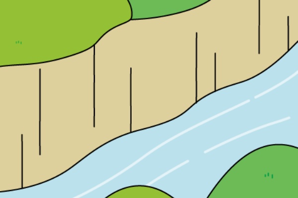 幼稚園児のイラスト 絵カード 谷のイラスト 絵カード