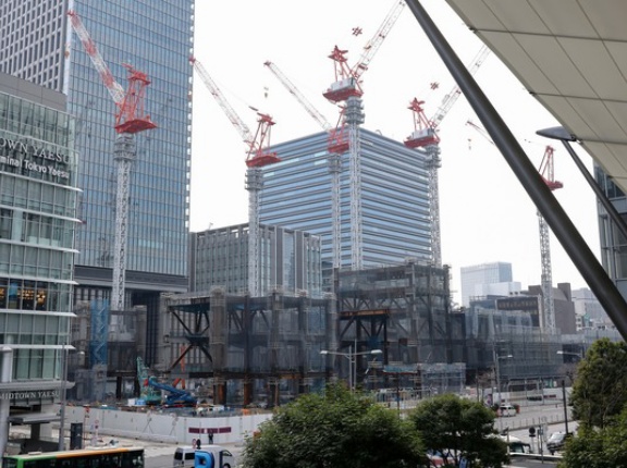 高さ223m「八重洲二丁目中地区第一種市街地再開発事業」の建設状況！6基目のタワークレーンが設置されました（2026.2.22）