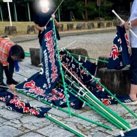 伊奈波盆おどり大会の後片付け