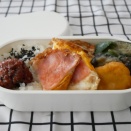 ハムエッグと青じそ味噌炒めのお弁当