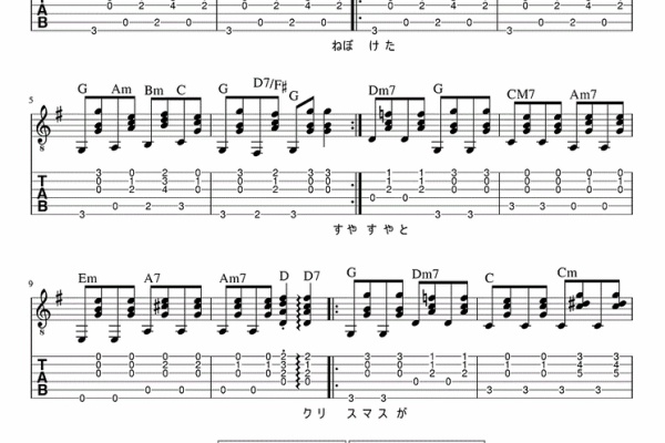 ギター弾き語りタブ譜など - タブ譜・コード譜