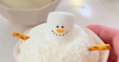 作るの１０分！プルン感がたまらない！スノーマンミルクプリン🍮