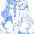バニー凛＆セイバー　ラフ
