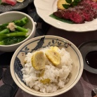 栗ごはんと、牛サガリステーキとかの夜ごはん
