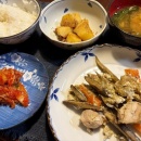 危険なお外＆鶏もも肉とゴボウの柳川風