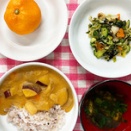 今日の給食（夏見台幼稚園・保育園）2025.12.18　根菜カレーライス