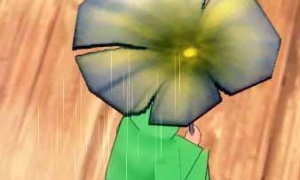 腐ったような色の…蓮の葉傘