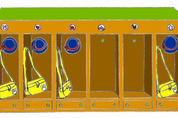 幼稚園児のイラスト 絵カード 幼稚園のロッカーのイラスト