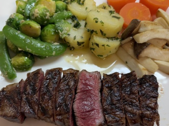 ステーキとスパークリング