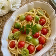 12月12日「明太子の日」なのでミニトマトごろごろ明太子パスタ