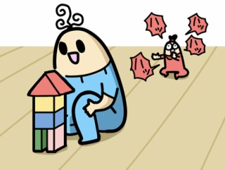 ワッパ、尻歩き開始