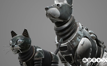 猫ロボットと犬ロボット（C.A.M.P.ペット）
