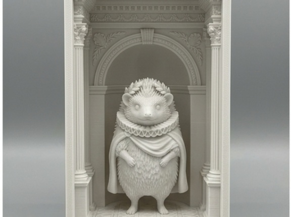 ハリネズミのルネサンス肖像画ブックヌークができました！