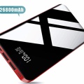 26800mAh モバイルバッテリー 大容量 【PSE認証済】急速携帯充電器 2USB出力ポート&3入力ポート LCD残量表示 鏡面仕上げデザイン