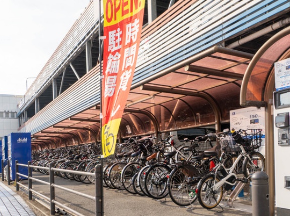 JR摂津富田駅前の時間貸し駐輪場がリニューアルしてる