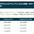 【悲報】iPhone 18 Pro（2TB）Apple価格429,800円、ドコモ価格518,980円