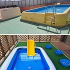 『大きなプールと未満児さんの可愛いビニールプールです。』の画像