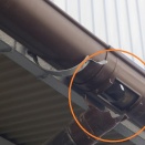 通りがかりのトラックに壊された雨樋の修理