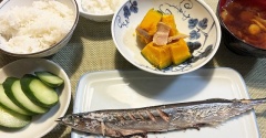 貴重な声＆かぼちゃとベーコンの煮物
