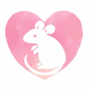 干支 子 ねずみのフリーイラスト素材水彩風 ハートの素材屋