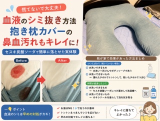 【血液のシミ抜き方法】抱き枕カバーの鼻血汚れもキレイに！セスキ炭酸ソーダで簡単に落とせた実体験