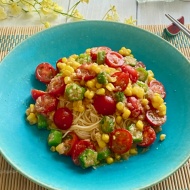 そうめんが合う〜夏野菜たっぷり明太子そうめん