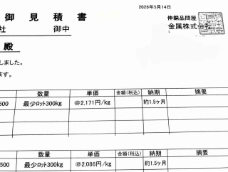 １週間で単価変更。