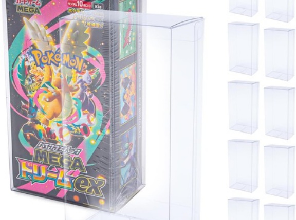 【MEGAドリームex対応】Ｘｒｙｐｔｏ 日本国内製造 コレクター・店舗共同開発 ボックスローダー ポケモンカードBOX用 UVカット 透明 ロゴ無し 【10枚・ハーフサイズ ハイクラスパック用】