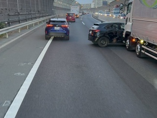 事故 京葉道路(上り)  千葉東JCT付近