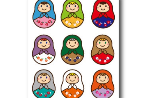 素材ラボにマトリョーシカの詰合せイラストをアップしました 日日oekaki