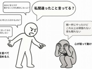 「心が弱って動けない人に正論を並べて追い詰める人」画像で論争に話題に