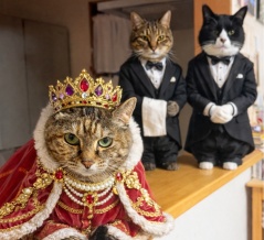 我が家のニャンコと、いろちゃんの距離感