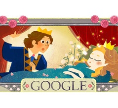 Googleトップページのロゴが「シャルル・ペロー 生誕 388 周年」バージョンになっています。