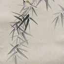 尾上晩翠 掛軸 kj－212 竹に雀