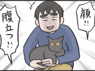 毎日夫に猫に懐かれている自慢される